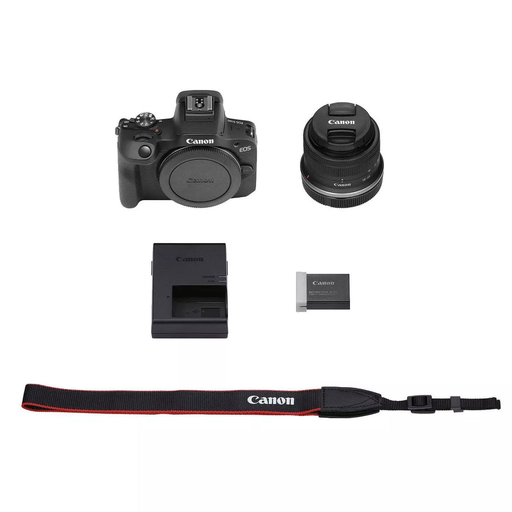 Canon EOS R100 Rf-S18-45Mm F4.5-6.3 IS STM Lens Kit: 24.1MP Mirrorless, Wi-Fi