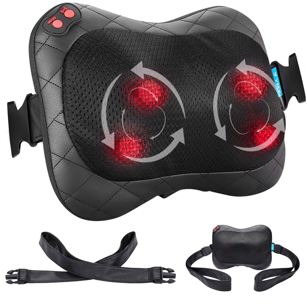 Back Massager, Shiatsu Neck Massager with Heat, Shoulder Foot Massage Pillow with Heat, Deep Tissue Kneading for Waist,Legsgifts for Mothers Day,Christmas Gifts for Women Men