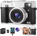 5K Digital Camera for Photography Wifi Autofocus 48MP Vlogging Camera for Youtube 16X Digital Zoom with Front and Rear Cameras with 32GB SD Card