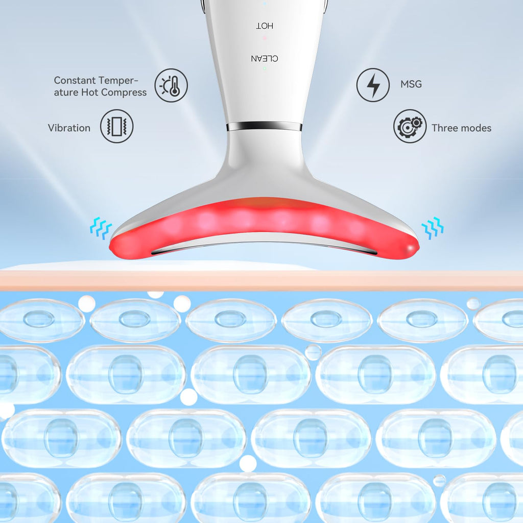 Neck Face Massager, 3-In-1 Portable Facial Massager, Face Sculpting Tool, At-Home Face Device for Skin Care(White)