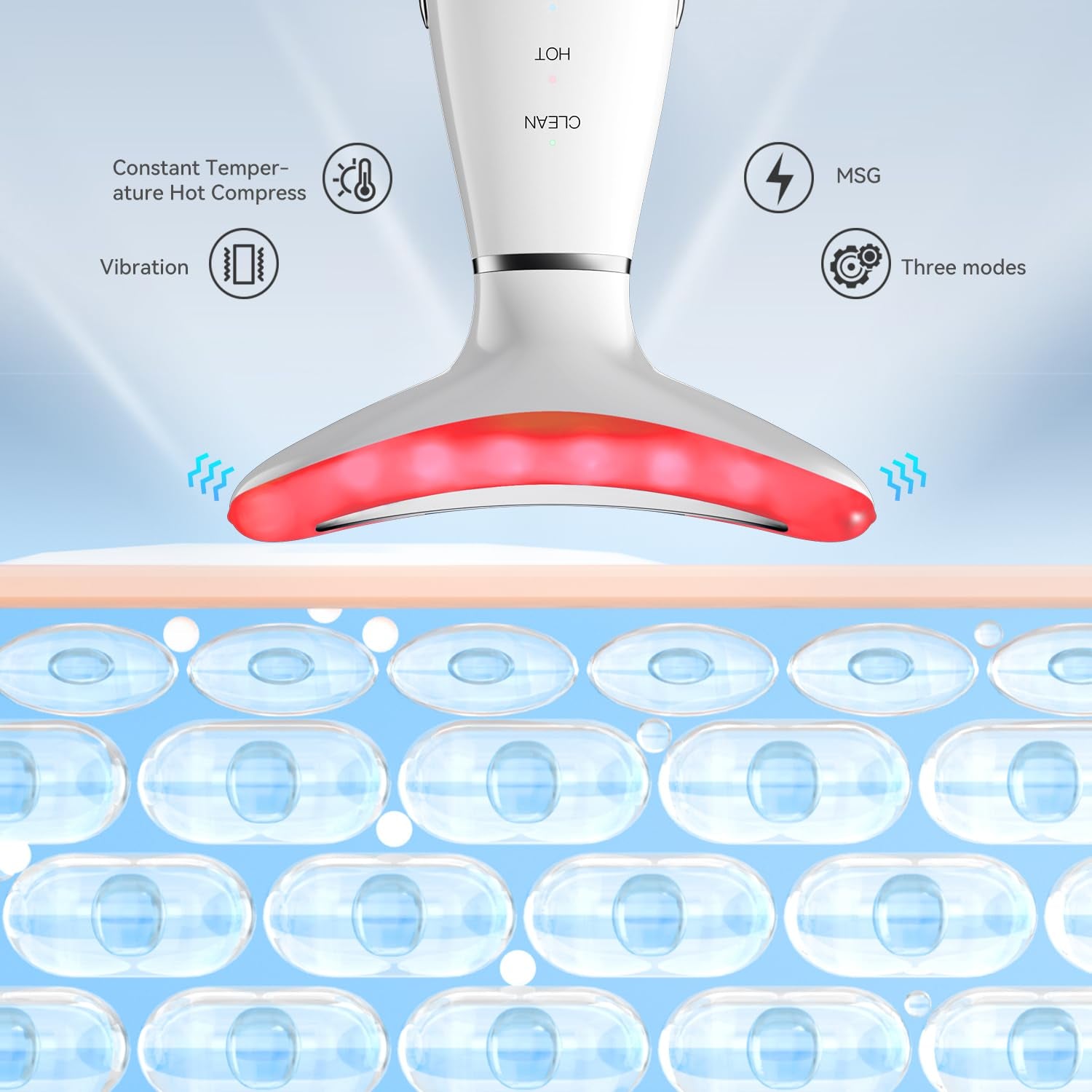 Neck Face Massager, 3-In-1 Portable Facial Massager, Face Sculpting Tool, At-Home Face Device for Skin Care(White)