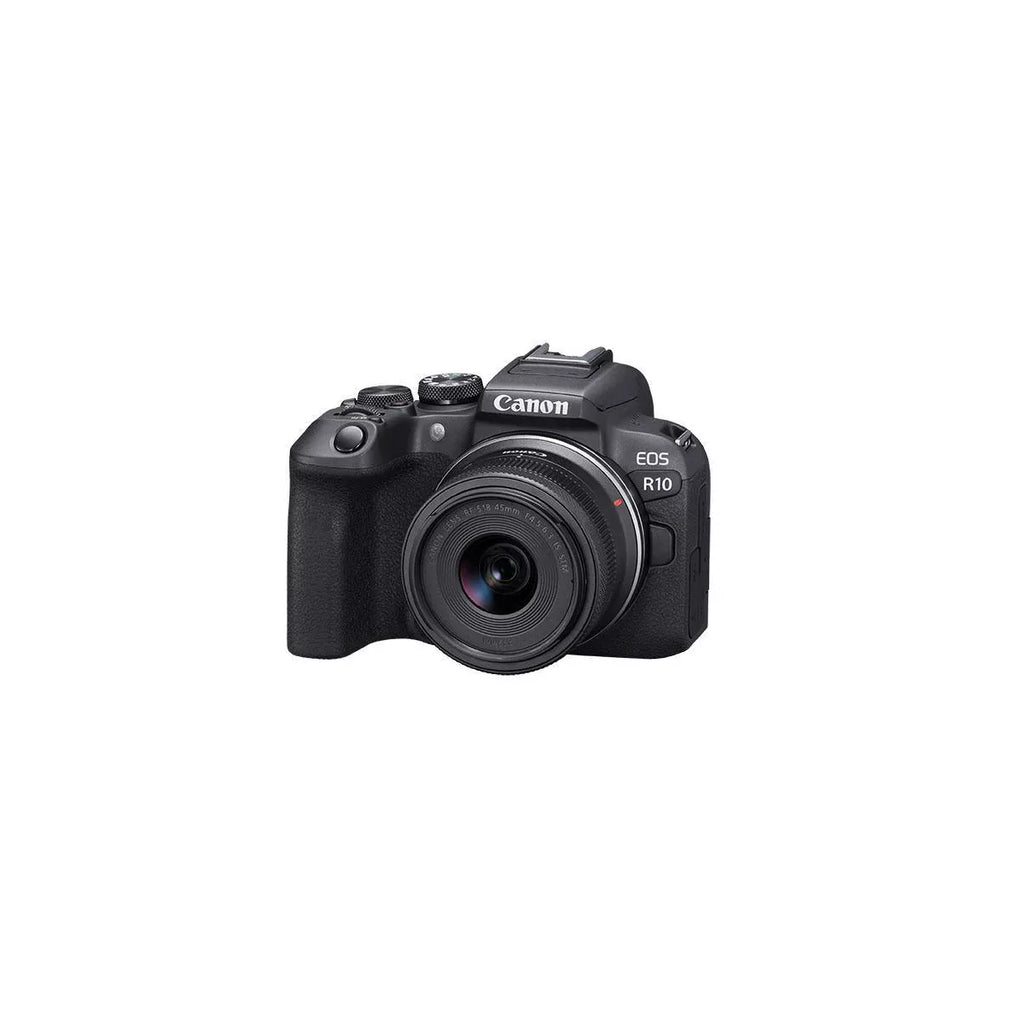 Canon - EOS R10 Mirrorless Camera with RF-S 18-45 F/4.5-6.3 IS STM Lens - Black: Electronic Viewfinder, Automatic Focus, 4K/UHD Video Recording