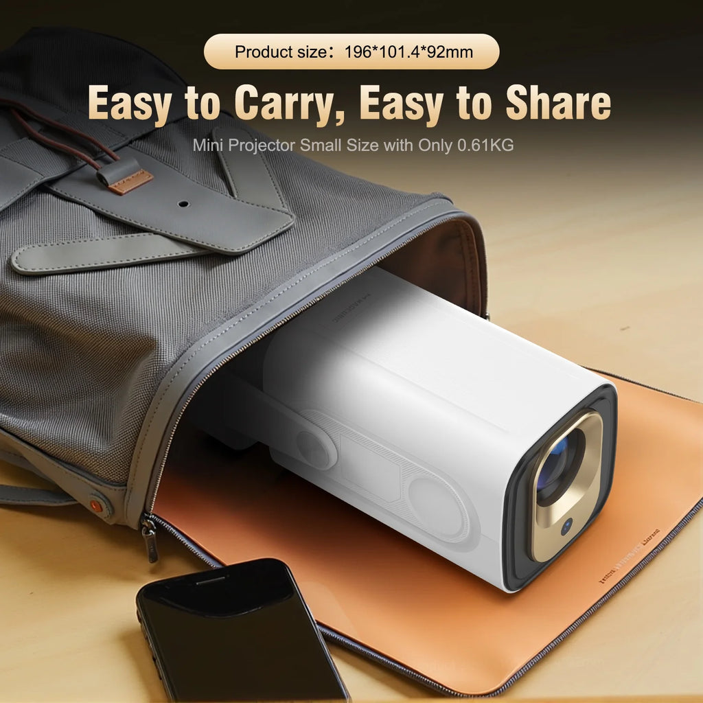 [Auto Focus]  Mini Projector, Native 1080P & 4K Support, 330 ANSI Brightness with Voice Control, Wifi 6 & BT 5.4, Portable Outdoor Movie Projector