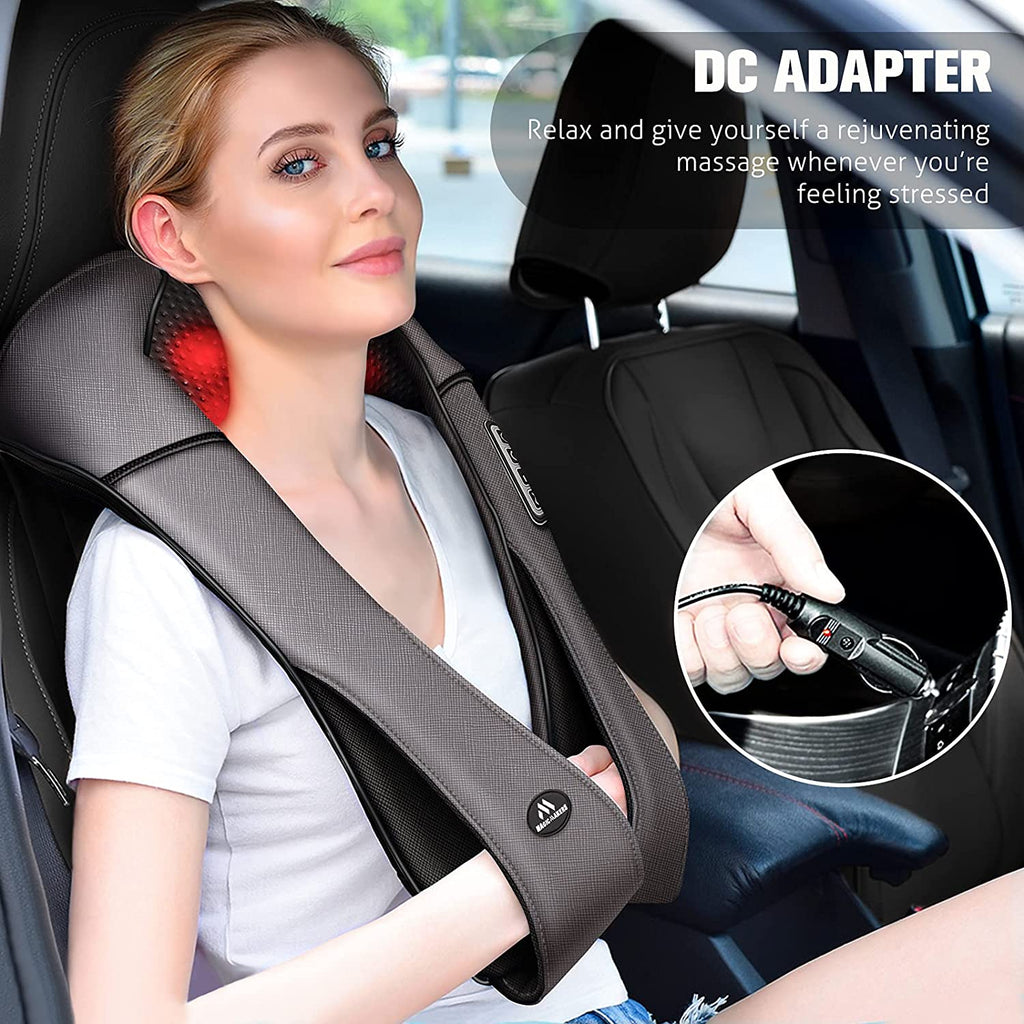 Neck Massager with Heat Gifts for Women, Men, Dad, Mom, Family, Friend, Mothers Day, Fathers Day, Christmas, Shiatsu Kneading Back Massager for Shoulder, Pain Relief, Muscle Soreness