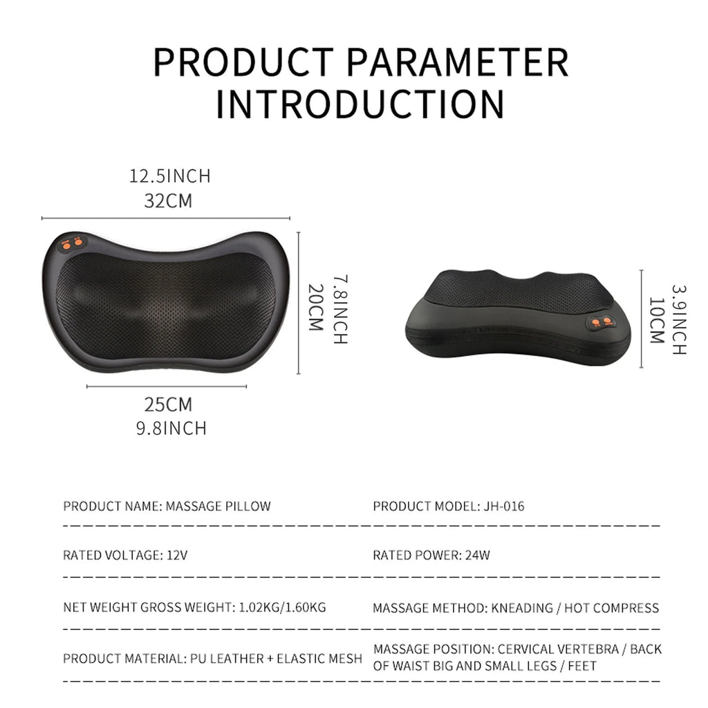 Neck Massager, Shiatsu Massager Pillow with Heat, Electric Back Massager for Shoulder, Back, Leg, Deep Tissue Kneading Massage to Relax Muscles, Massage Pillow Gift for Women/Men