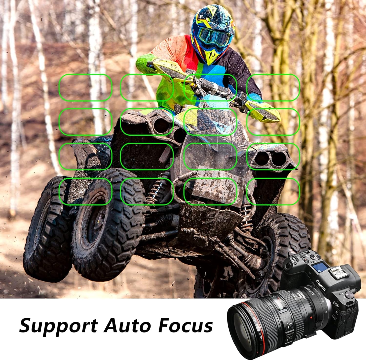 EF-EOS R Lens Adapter Compatible with Canon EF/EF-S Lens for Canon EOS R, EOS RP, EOS R6, EOS R5 Series Cameras, Support Af/Is/Adjustable Aperture/Exif