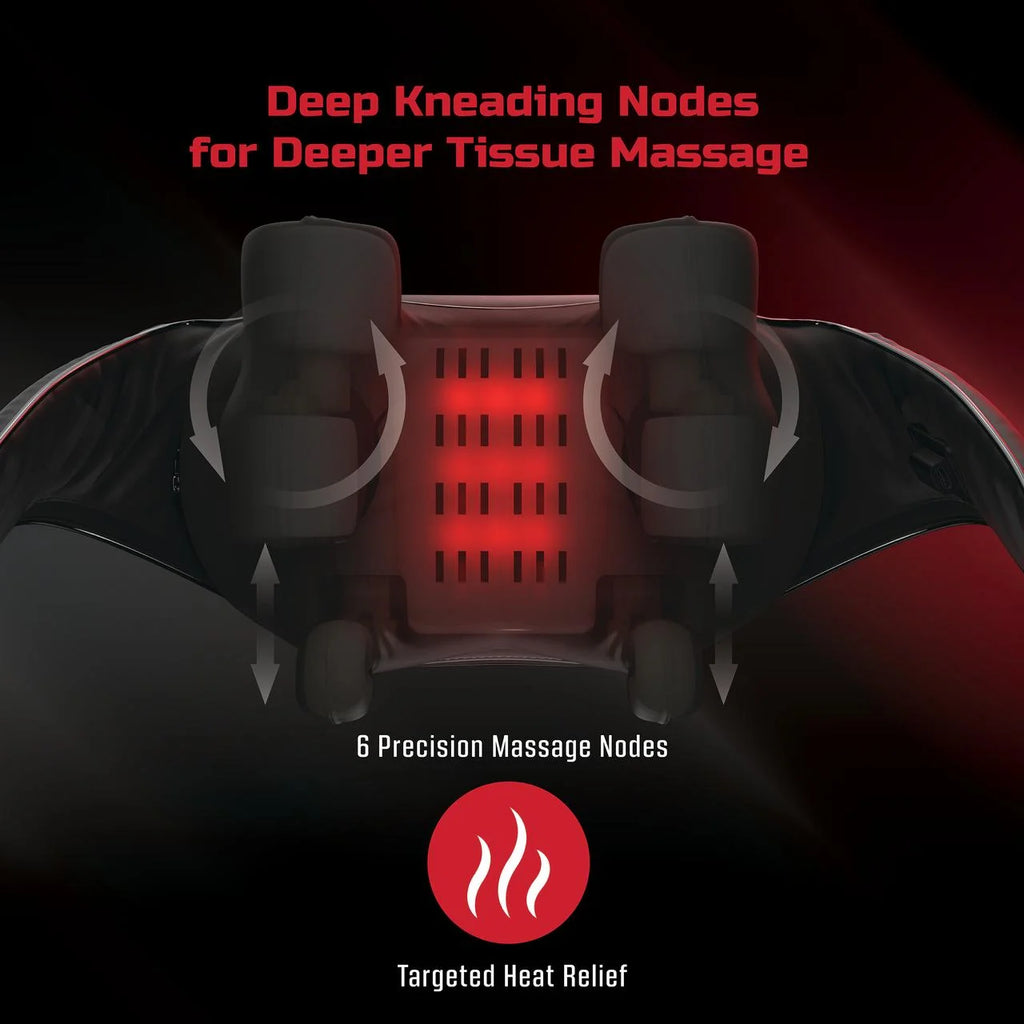 Shiatsu Pro Shiatsu Back and Neck Massager, Cordless Heated Neck and Shoulder Massager