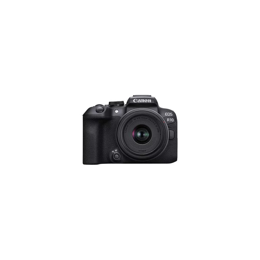Canon - EOS R10 Mirrorless Camera with RF-S 18-45 F/4.5-6.3 IS STM Lens - Black: Electronic Viewfinder, Automatic Focus, 4K/UHD Video Recording