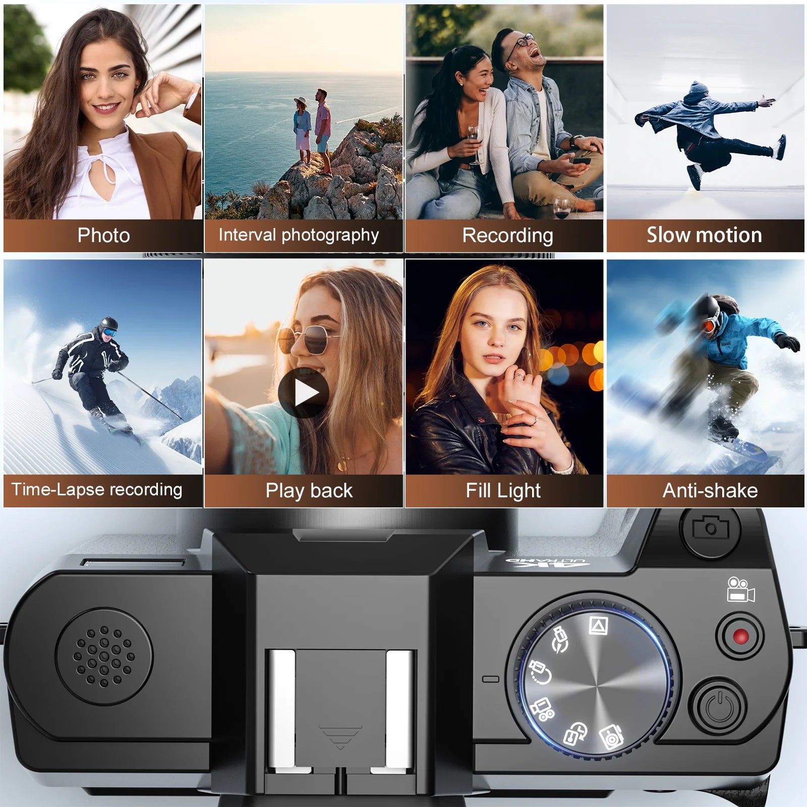 S110 5K Digital Camera for Photography, 48MP Autofocus Vlogging Camera with 32GB TF Card, Black
