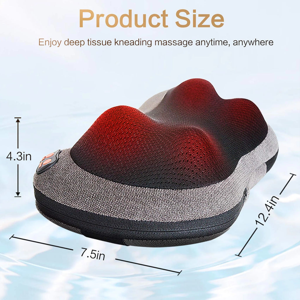 Shiatsu Back and Neck Massager  Tissue Kneading Massage Pillow with Heat