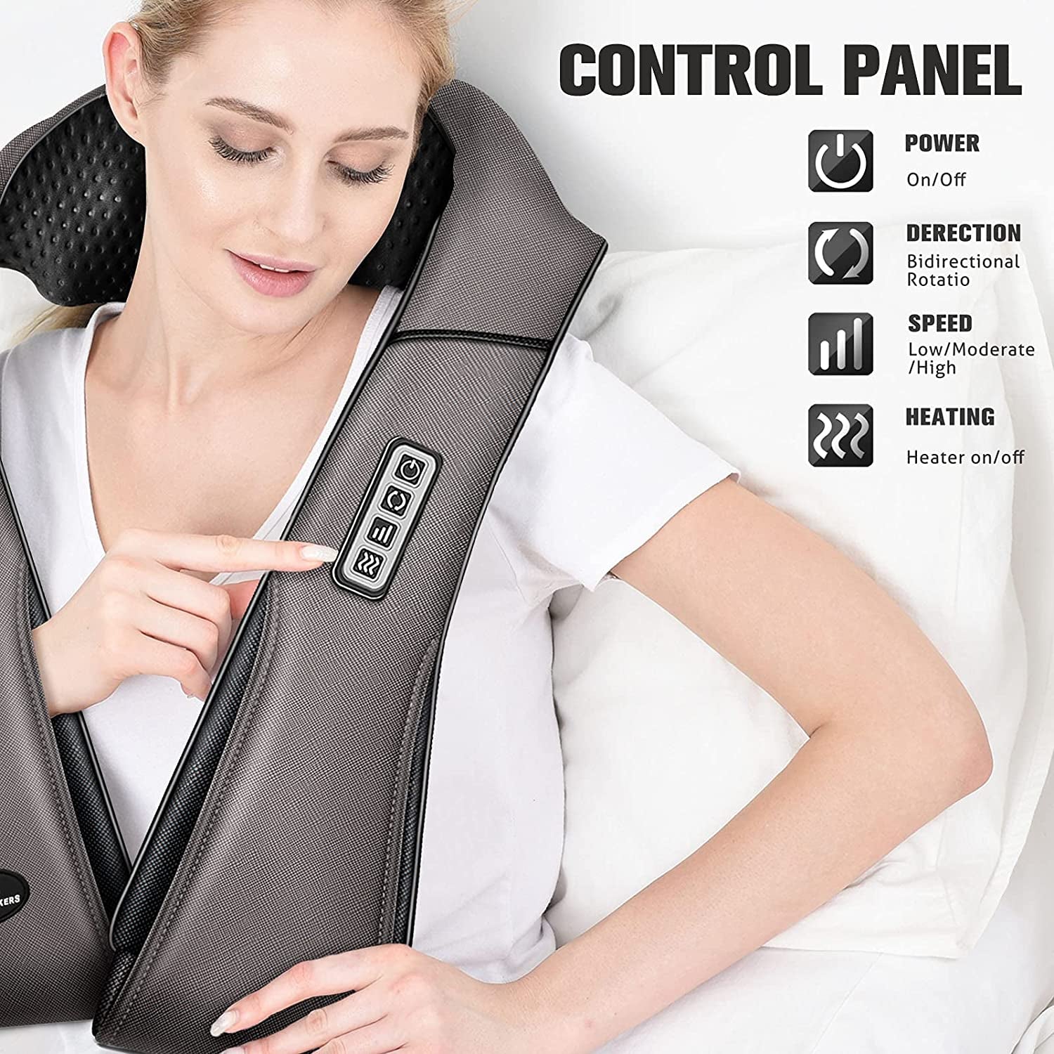 Neck Massager with Heat Gifts for Women, Men, Dad, Mom, Family, Friend, Mothers Day, Fathers Day, Christmas, Shiatsu Kneading Back Massager for Shoulder, Pain Relief, Muscle Soreness