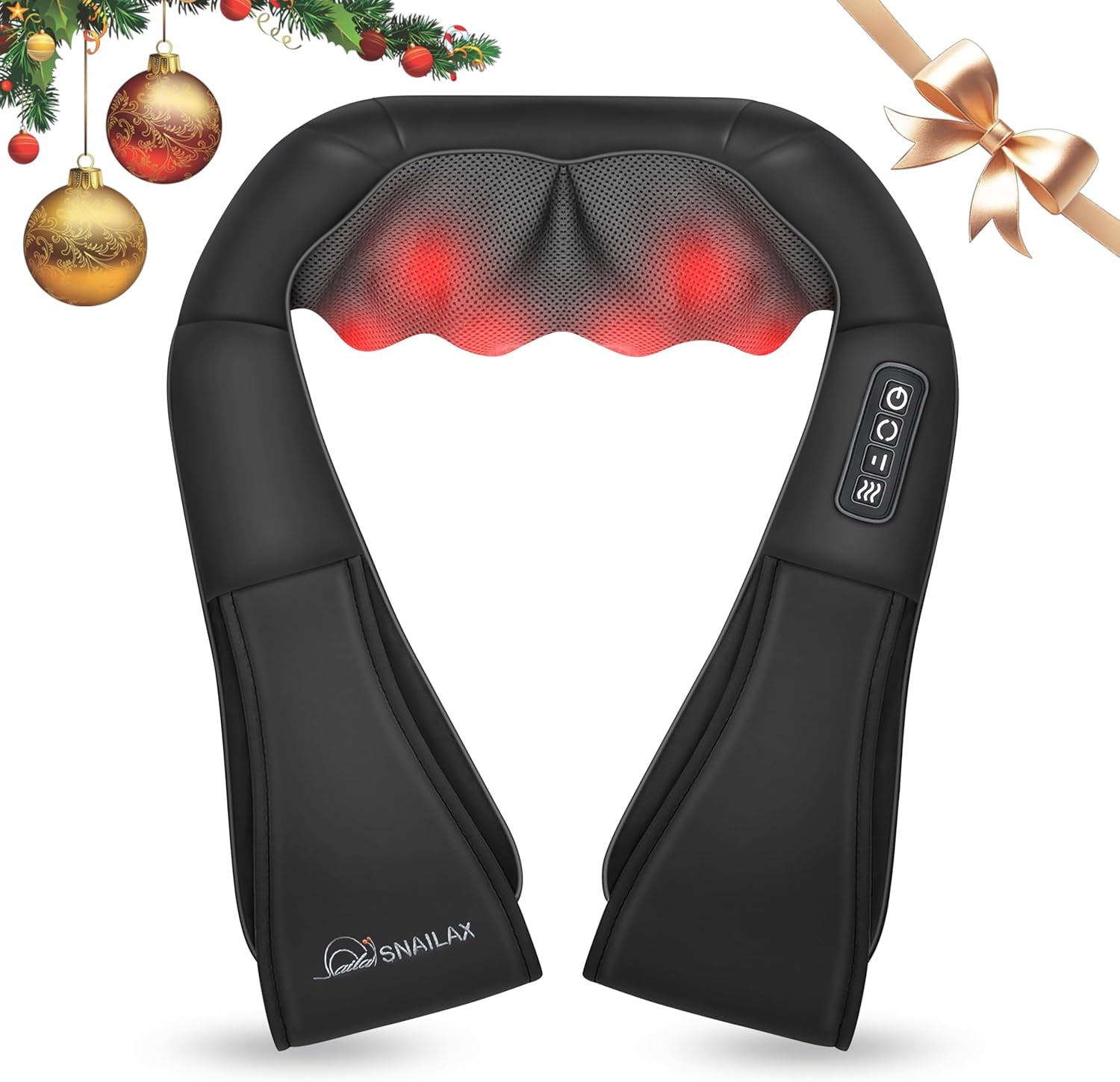 Shiatsu Neck and Shoulder Massager - Back Massager with Heat, Deep Kneading Electric Massage Pillow for Neck, Back, Shoulder,Foot,Body