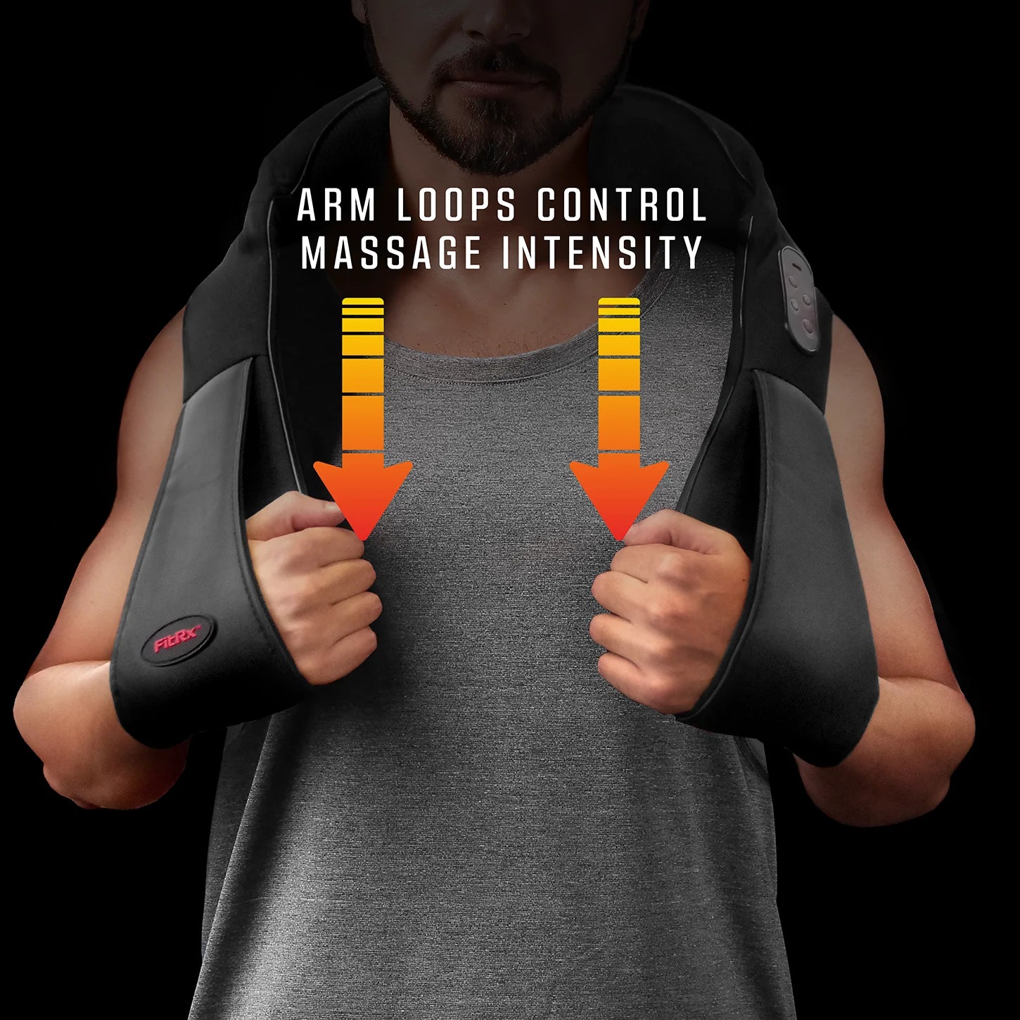 Cordless Shiatsu Shoulder, Back, and Neck Massager with Heat, Usb-Rechargeable, Black