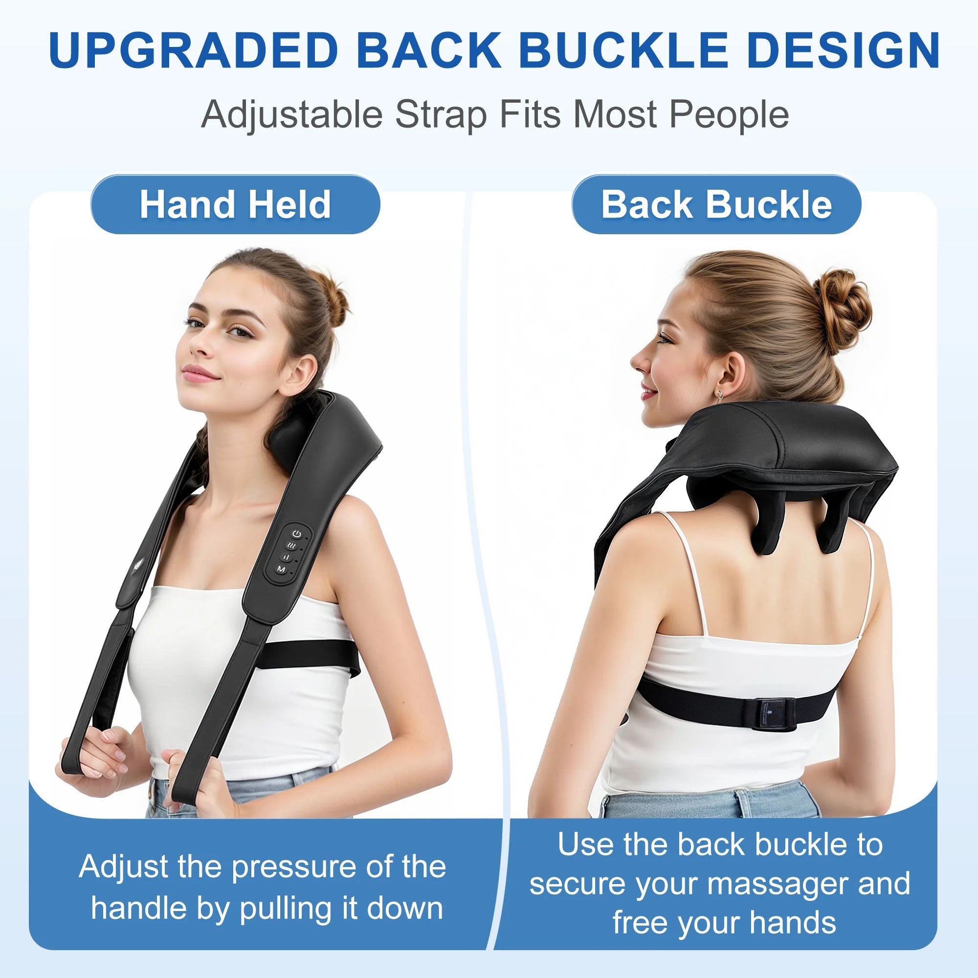 Shiatsu Neck and Shoulder Massager with Heat, Cordless 6D Deep Tissue Kneading Massager for Neck, Back, and Legs - Black