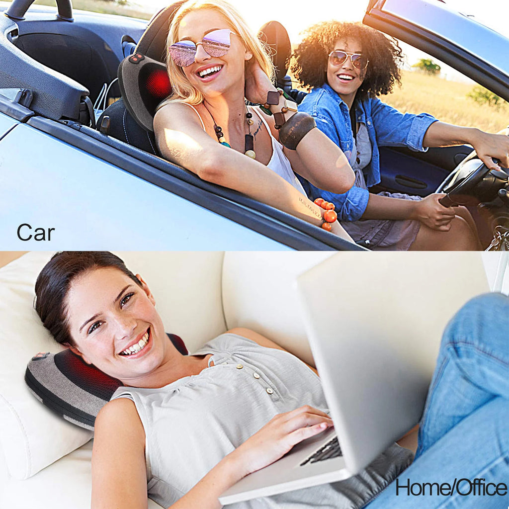 Shiatsu Back and Neck Massager  Tissue Kneading Massage Pillow with Heat